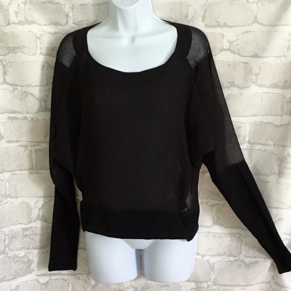 Improvd Tops - IMPROVD BLACK SHEER BLOUSE